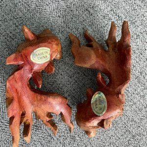 Two Wooden Goldfish